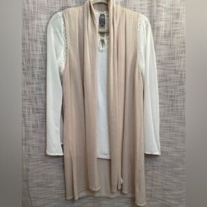 Neutral sweater vest, long sleevless sweater
